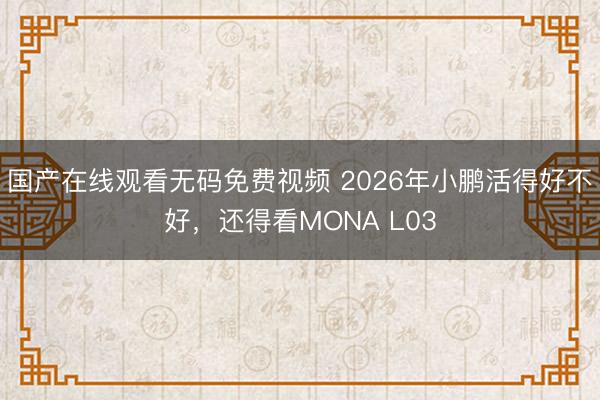 国产在线观看无码免费视频 2026年小鹏活得好不好，还得看MONA L03