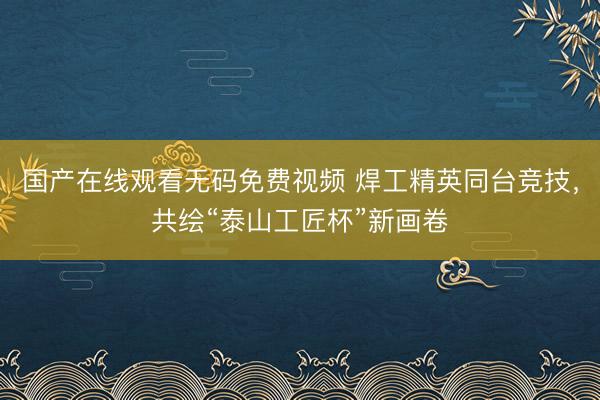 国产在线观看无码免费视频 焊工精英同台竞技，共绘“泰山工匠杯”新画卷