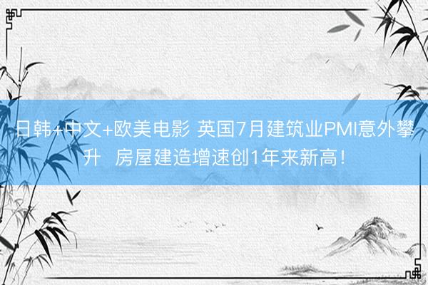 日韩+中文+欧美电影 英国7月建筑业PMI意外攀升  房屋建造增速创1年来新高！