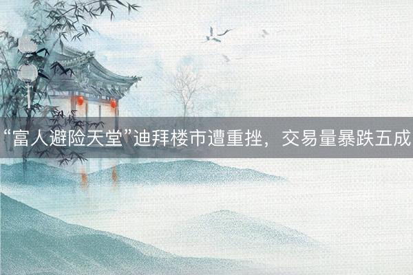 “富人避险天堂”迪拜楼市遭重挫，交易量暴跌五成