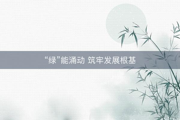“绿”能涌动 筑牢发展根基