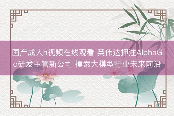 国产成人h视频在线观看 英伟达押注AlphaGo研发主管新公司 摸索大模型行业未来前沿