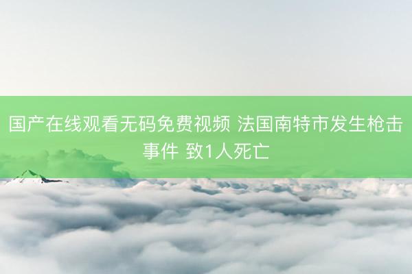 国产在线观看无码免费视频 法国南特市发生枪击事件 致1人死亡