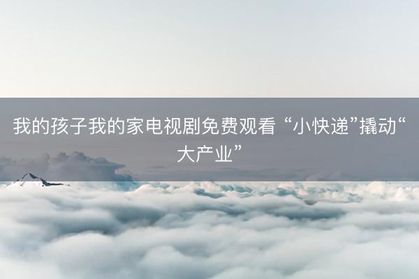 我的孩子我的家电视剧免费观看 “小快递”撬动“大产业”