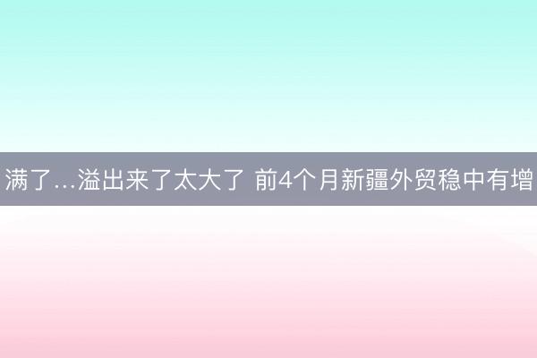 满了…溢出来了太大了 前4个月新疆外贸稳中有增