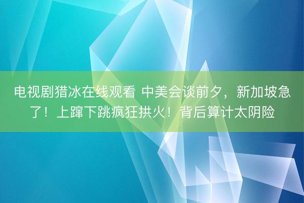 电视剧猎冰在线观看 中美会谈前夕，新加坡急了！上蹿下跳疯狂拱火！背后算计太阴险