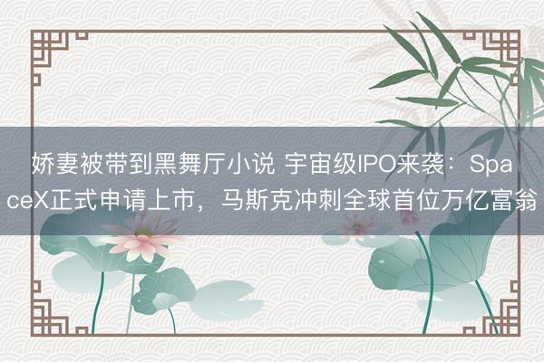 娇妻被带到黑舞厅小说 宇宙级IPO来袭：SpaceX正式申请上市，马斯克冲刺全球首位万亿富翁
