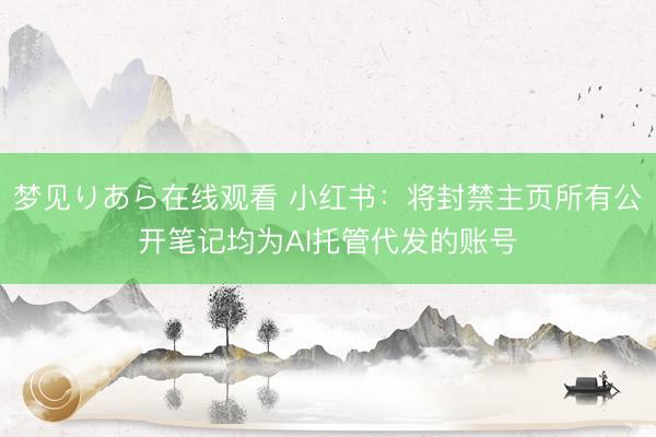梦见りあら在线观看 小红书:将封禁主页所有公开笔记均为AI托管代发的账号