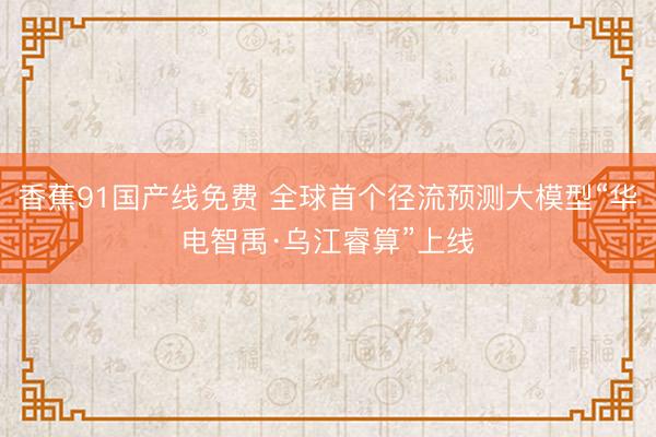 香蕉91国产线免费 全球首个径流预测大模型“华电智禹·乌江睿算”上线