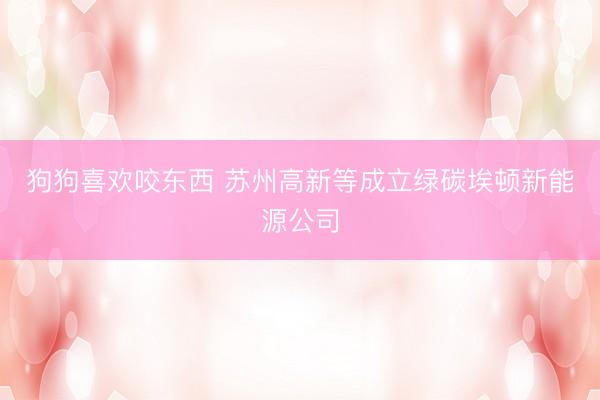 狗狗喜欢咬东西 苏州高新等成立绿碳埃顿新能源公司
