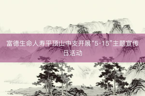 富德生命人寿平顶山中支开展“5·15”主题宣传日活动