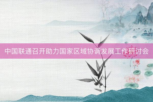 中国联通召开助力国家区域协调发展工作研讨会