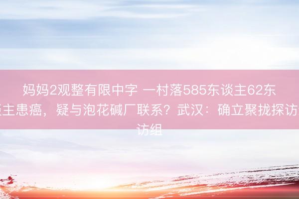 妈妈2观整有限中字 一村落585东谈主62东谈主患癌，疑与泡花碱厂联系？武汉：确立聚拢探访组