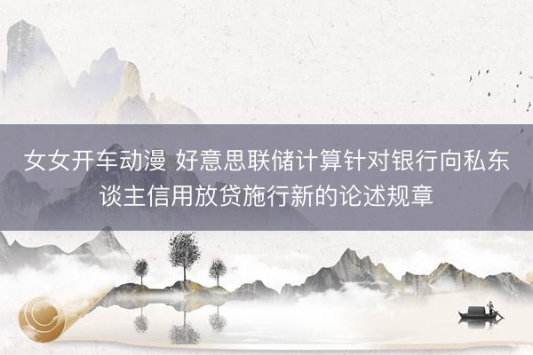 女女开车动漫 好意思联储计算针对银行向私东谈主信用放贷施行新的论述规章