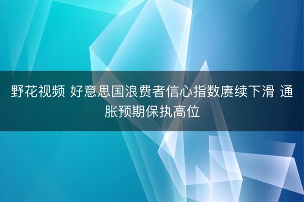 野花视频 好意思国浪费者信心指数赓续下滑 通胀预期保执高位