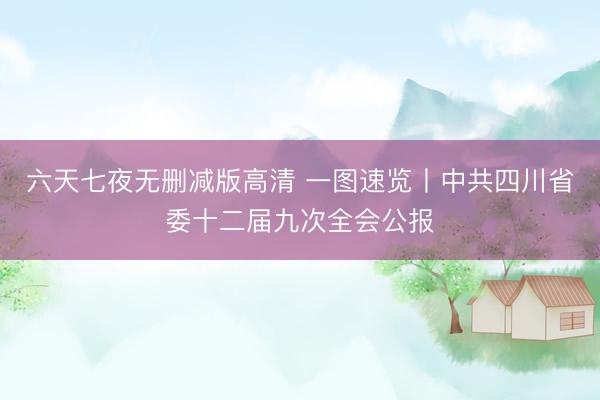 六天七夜无删减版高清 一图速览丨中共四川省委十二届九次全会公报