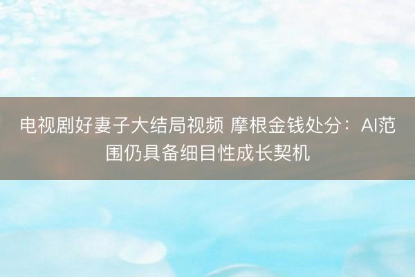 电视剧好妻子大结局视频 摩根金钱处分：AI范围仍具备细目性成长契机