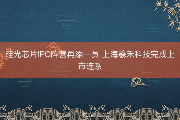 硅光芯片IPO阵营再添一员 上海羲禾科技完成上市连系